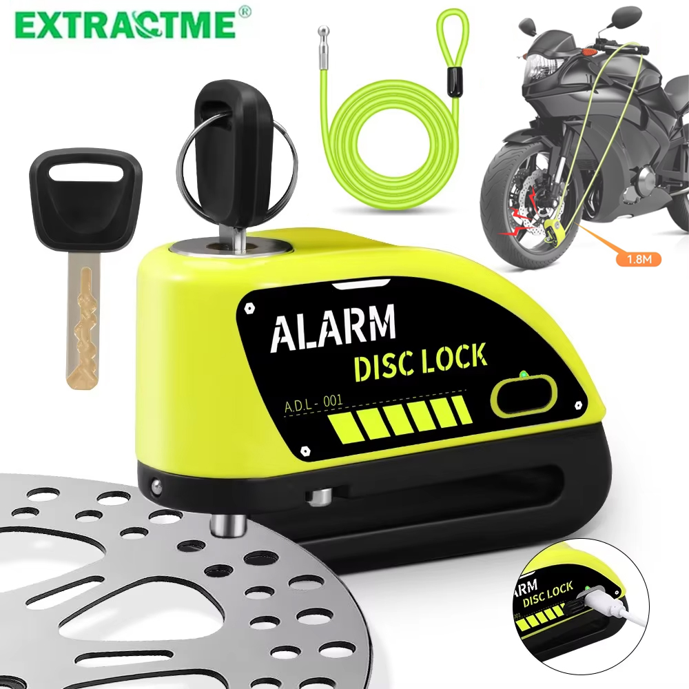 Disc Lock Brake - Extractme Motosiklet Kilidi 110dB Alarm ile