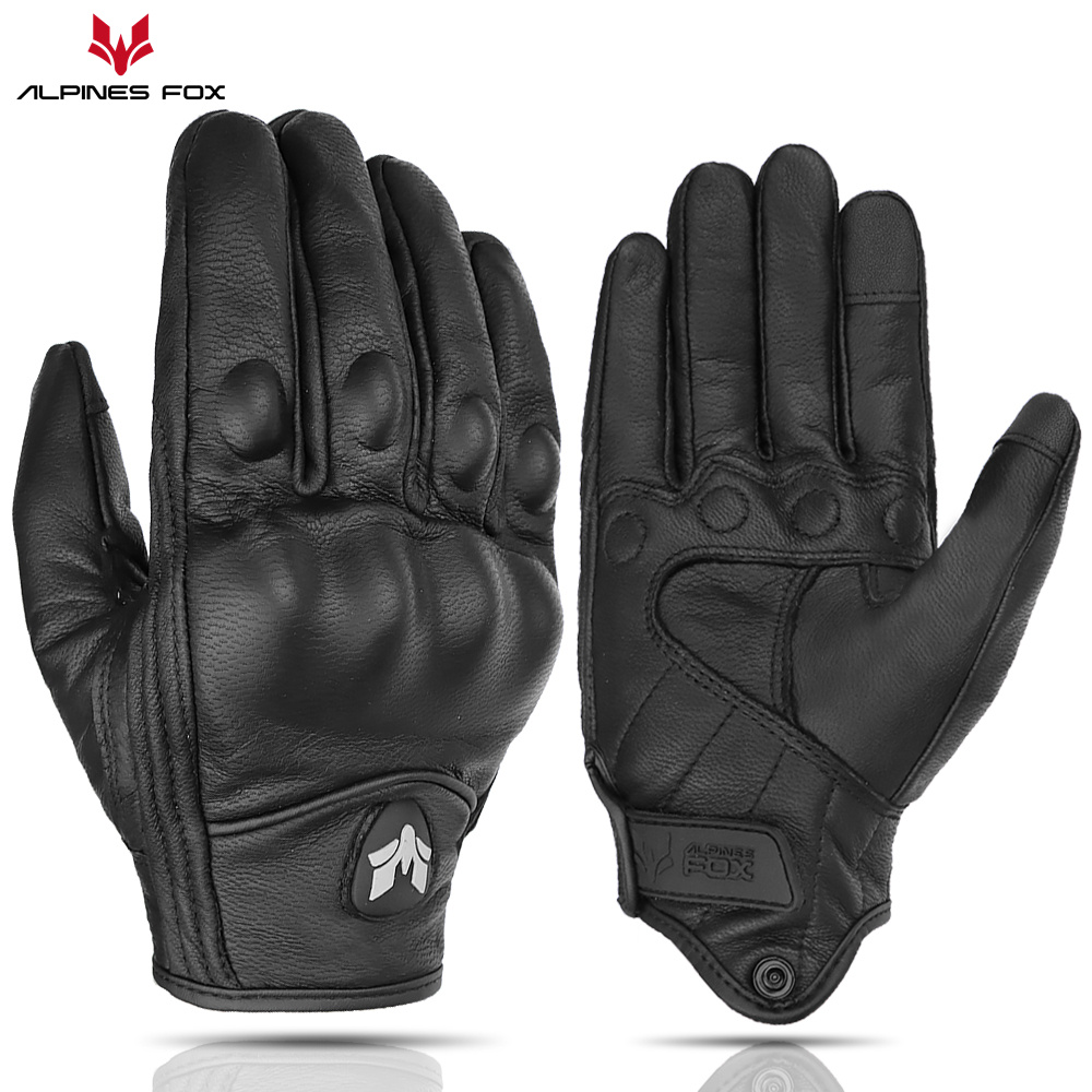 Motorcycle Gear Fox - Retro motosiklet deri eldiven eski erkek