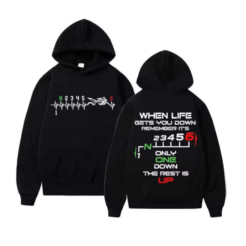 Motorcycle Gear Hoodie - 1N23456 Unisex Motosiklet Dişli Biker Kalp