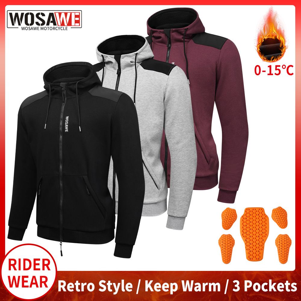Motorcycle Gear Hoodie - WOSAWE Motosiklet Kapüşonlu Ceket Motokros Sıcak